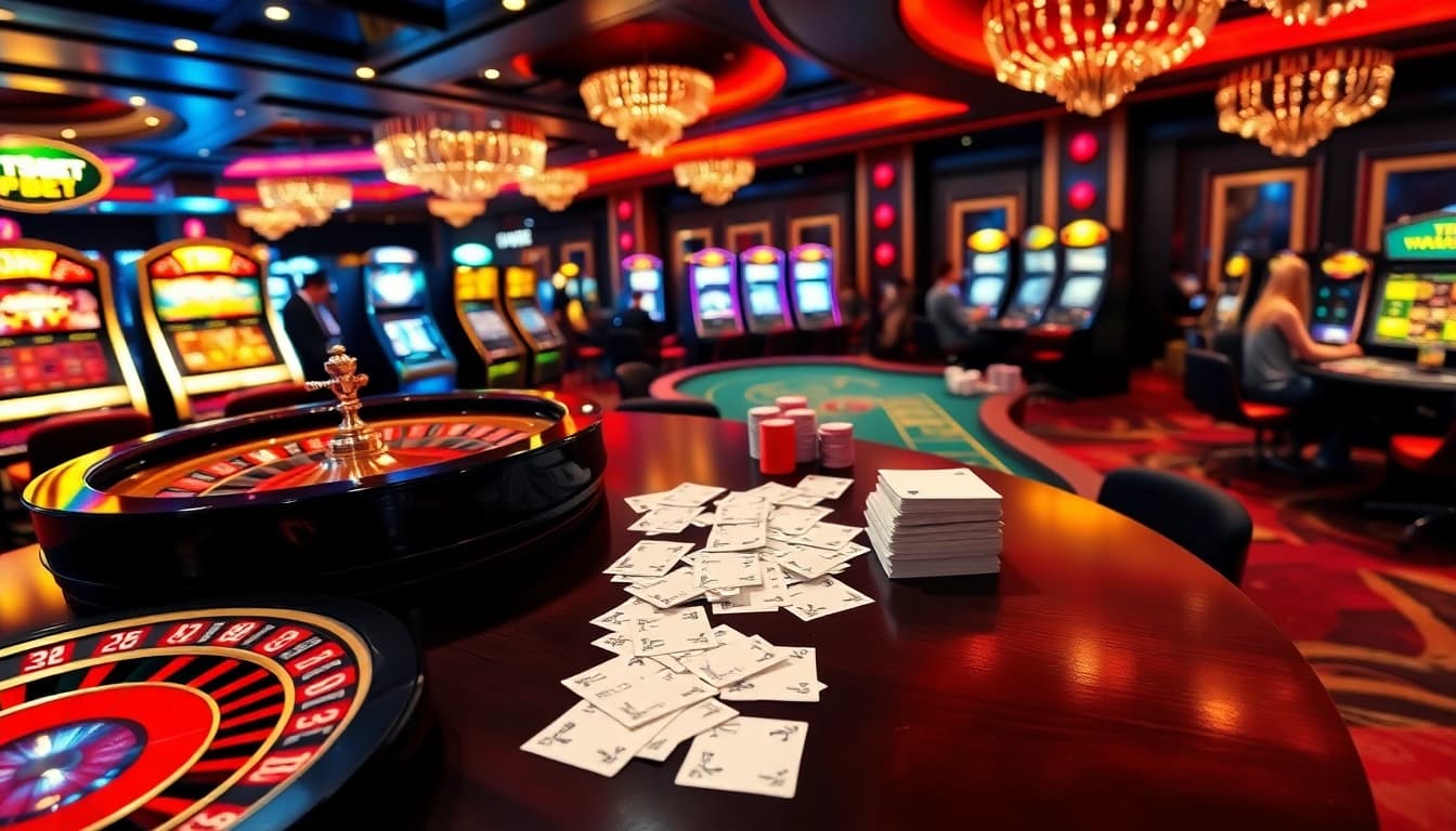 Engaging scene of TT88 BET action with vibrant casino tables and strategic poker gameplay.