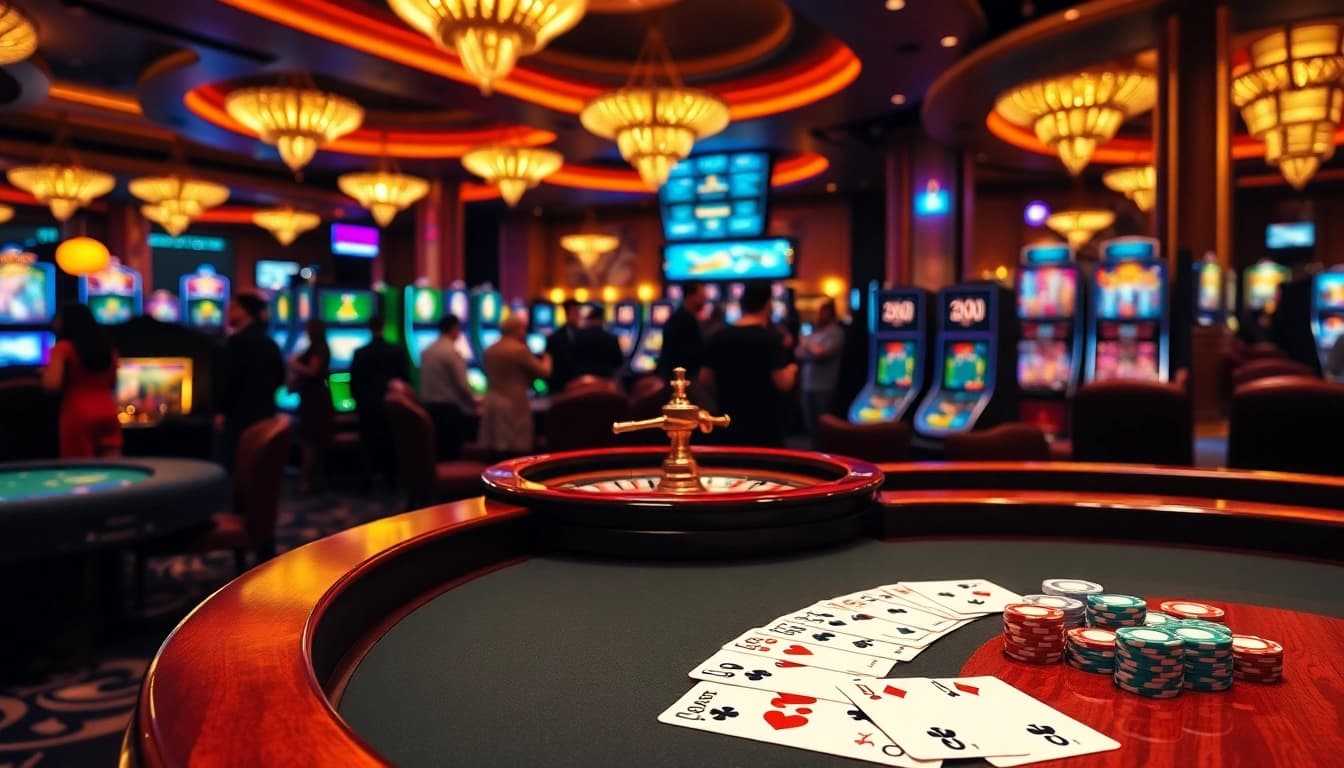 Experience thrilling casino fun at https://xn88.law/ with a stunning poker table and roulette wheel.
