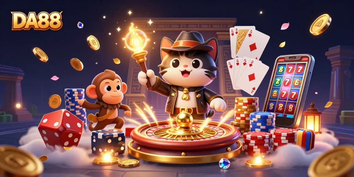 Experience thrilling gameplay with DA88's vibrant 3D casino adventure, rich in color and excitement.
