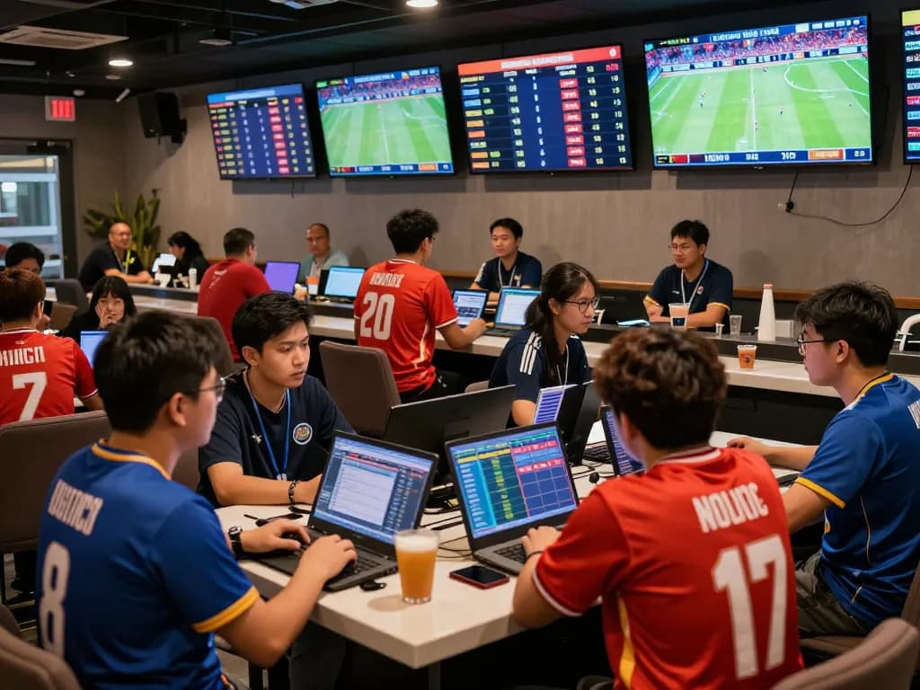 Experience the thrill of kèo nhà cái betting with fans engaged in live sports wagering.