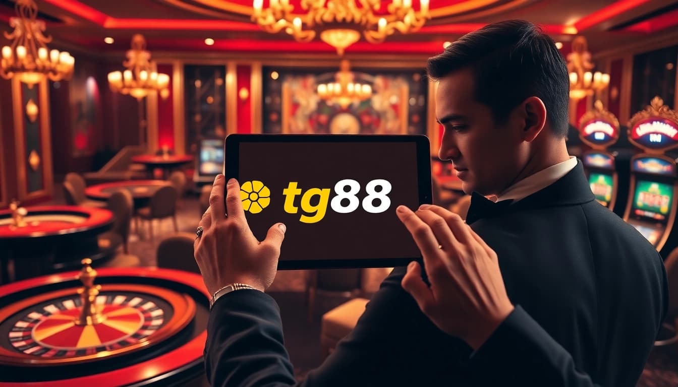 Experience the luxury of tg88 online gambling with vibrant casino visuals and thrilling gameplay.
