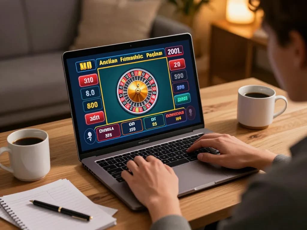 Engaging online casino experience at https://n188.build/ with vibrant roulette gameplay on a laptop