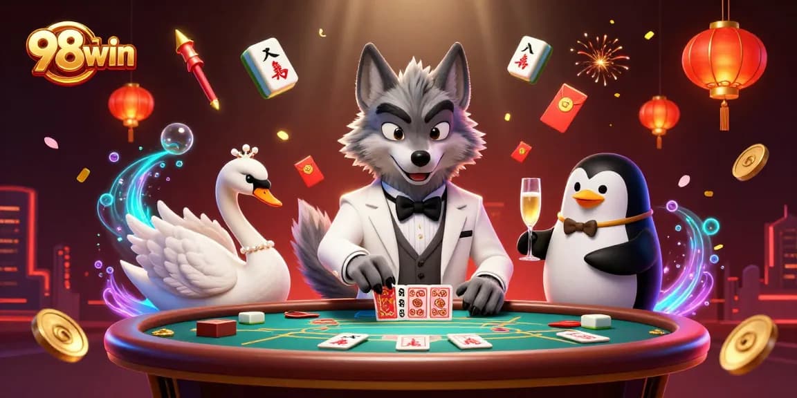 Experience thrilling baccarat action at 98win with a stylish wolf dealer and exquisite ambiance.