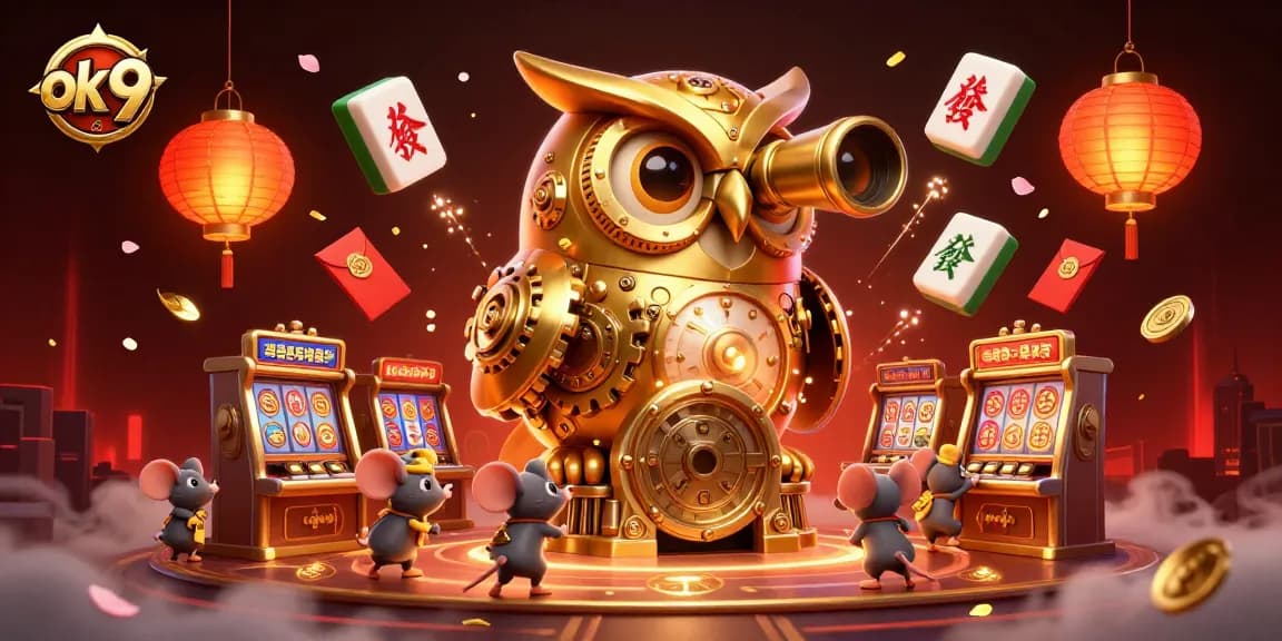 Join the action at ok 9 and experience thrilling casino adventures in a vibrant 3D illustration.