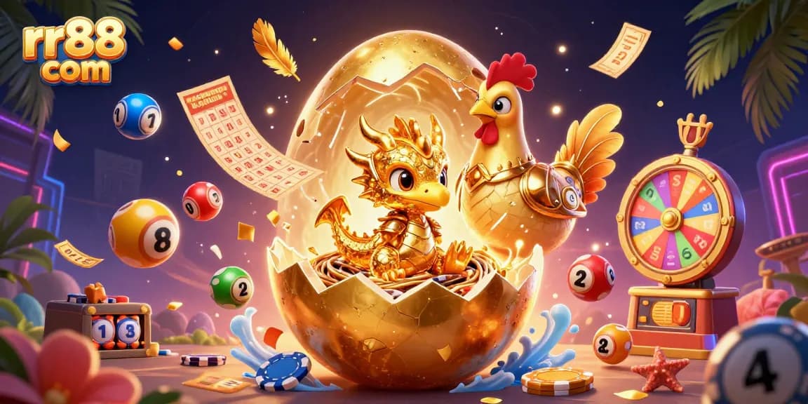 Play exciting games at rr88 com and experience the thrill of winning with our golden dragon and poker chips scene.