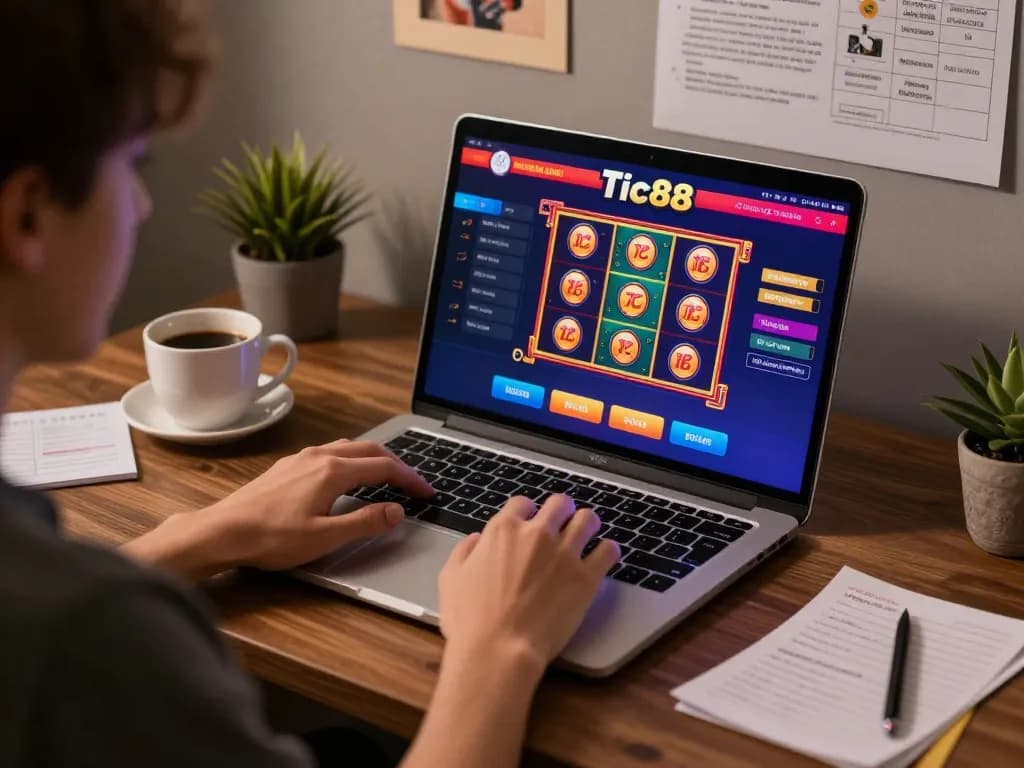 Tic88 online casino gaming session with a player engaged in strategic betting