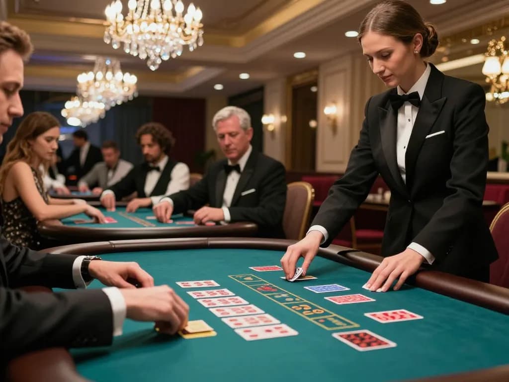 Players enjoy high-stakes baccarat gameplay at S666 casino table, showcasing excitement and luxury.