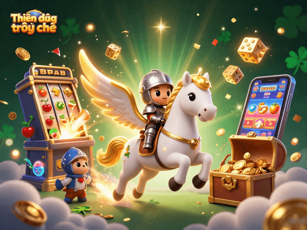 Engage with Thiên đường trò chơi through this dynamic illustration showcasing vibrant casino elements.