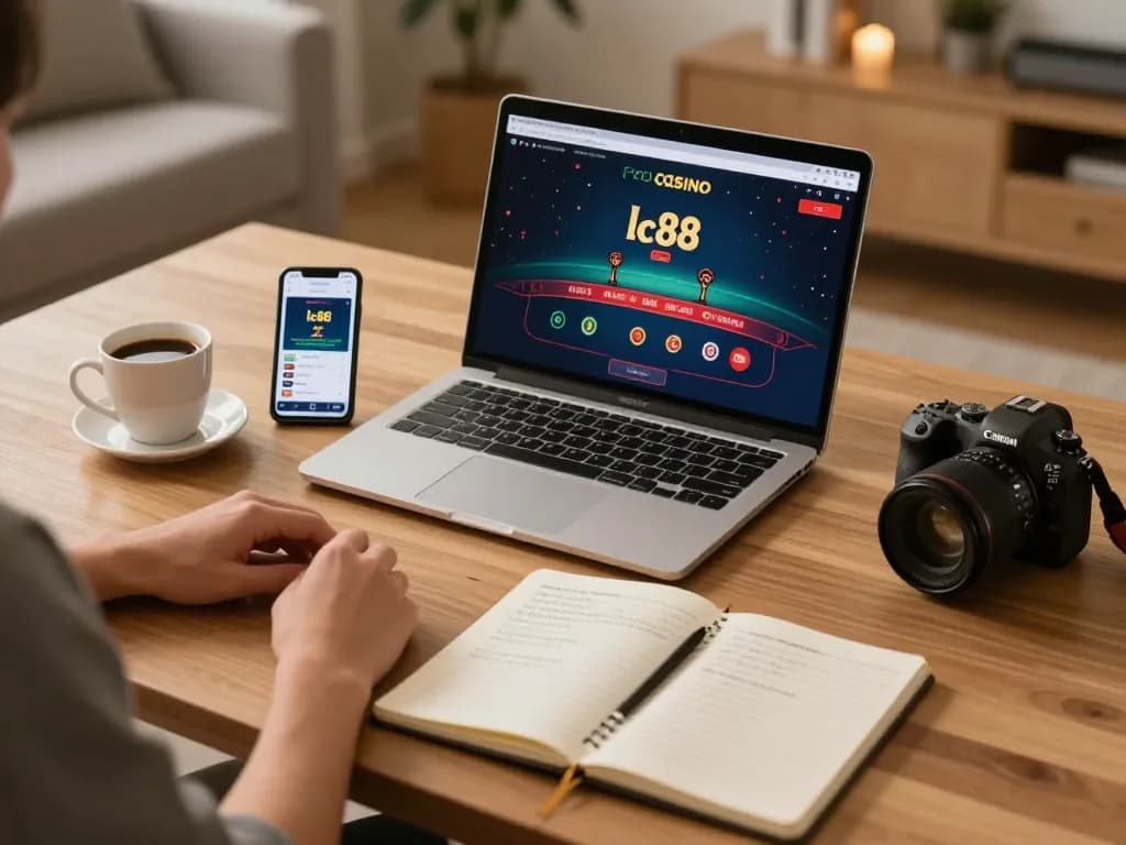 Engaging in live dealer blackjack on lc88 from home, showcasing strategic gameplay.