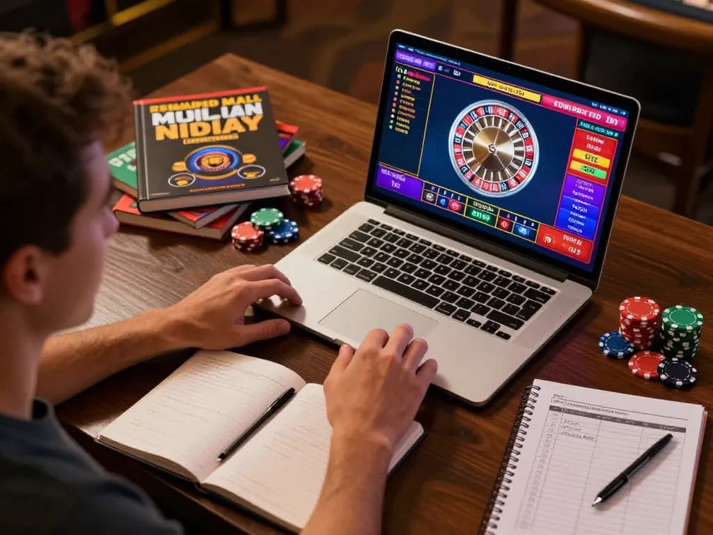 Player engaging with MM88 roulette during live online casino session, showcasing responsible gaming.