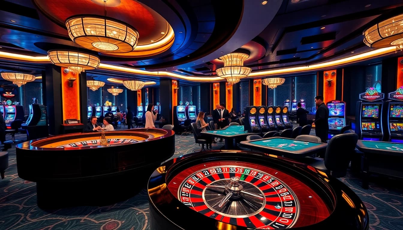 KJC offers an exciting casino experience with dynamic gaming tables and vibrant players.