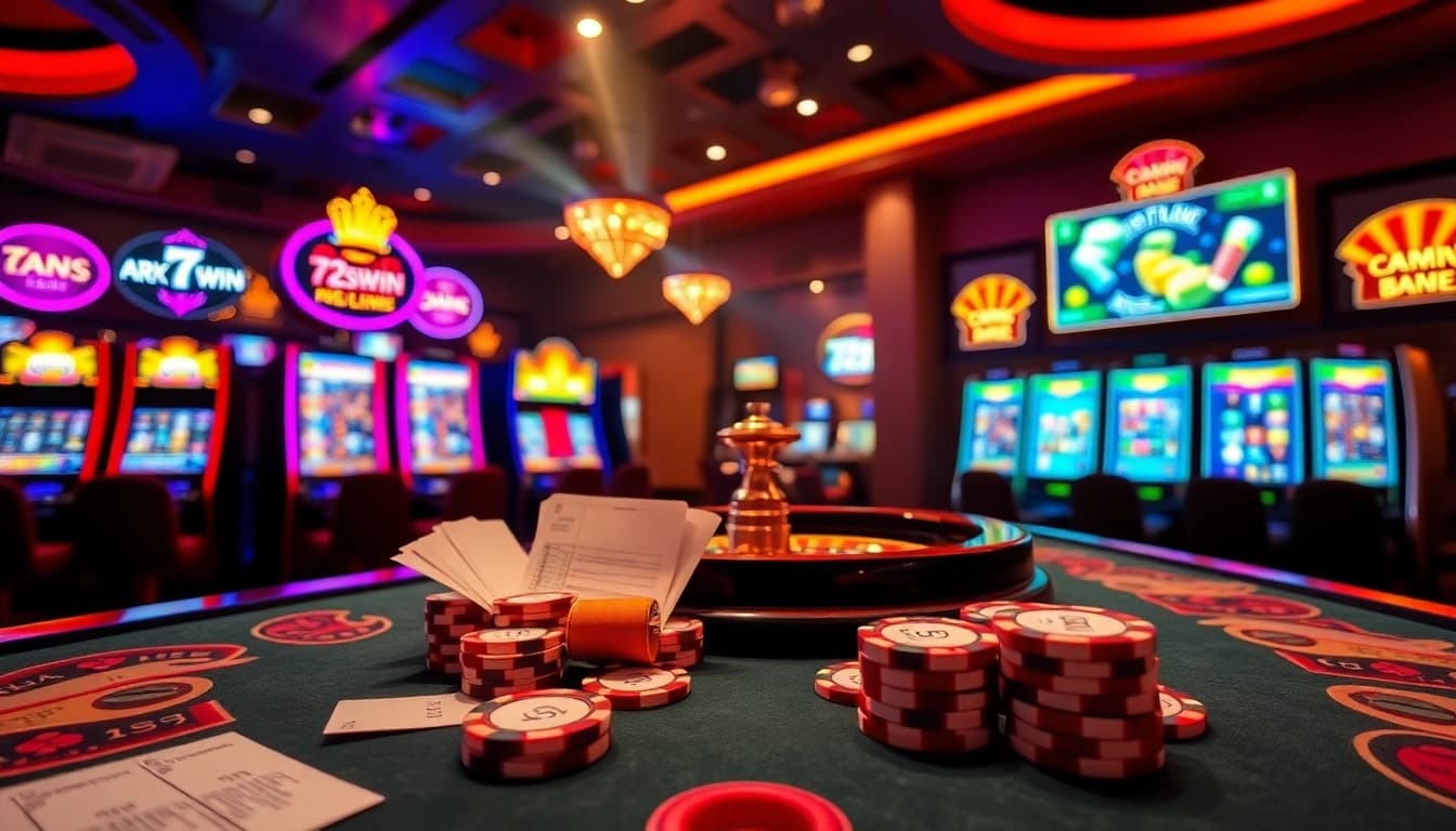 Playing at the 789win club, showcasing excitement at casino tables with vibrant chips.