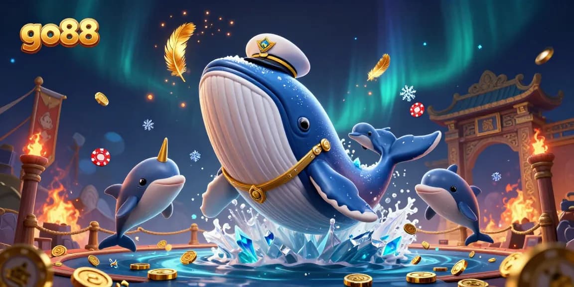 Engage in thrilling wins with go88's dynamic casino world featuring a playful scene of sea creatures.