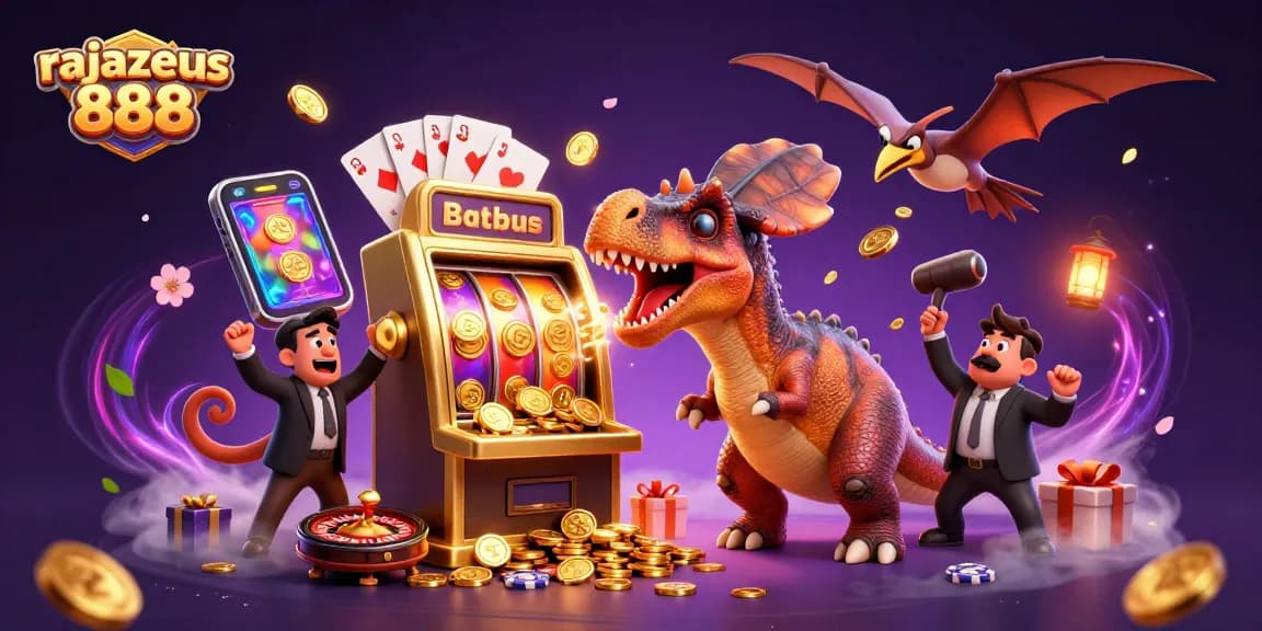 Spin the reels with rajazeus 888, enjoying a thrilling casino experience full of jackpots and colorful elements.