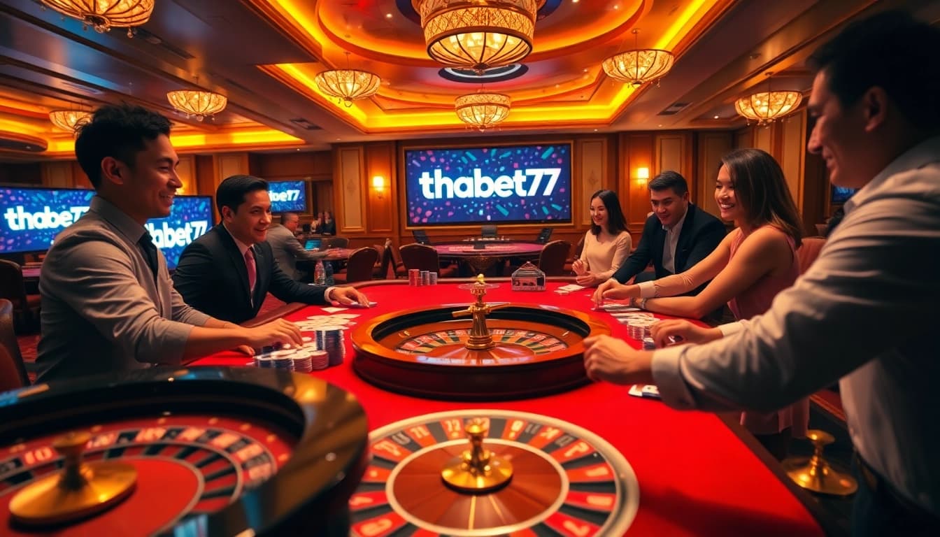 Experience the excitement of thabet77 with vibrant casino gameplay and winning moments featuring roulette and poker.