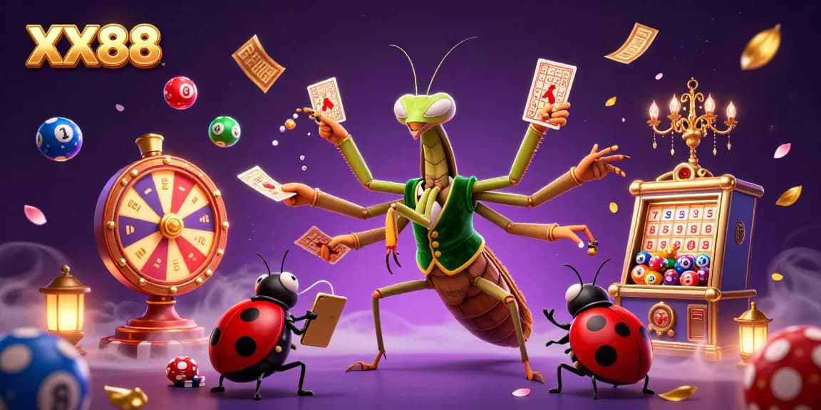 Experience the thrill of gaming strategies at XX88 with dynamic 3D characters and vibrant casino elements.