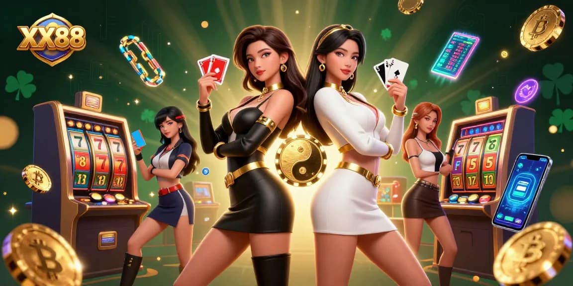 Join XX88's thrilling casino experience with stunning twin women and dynamic game elements.