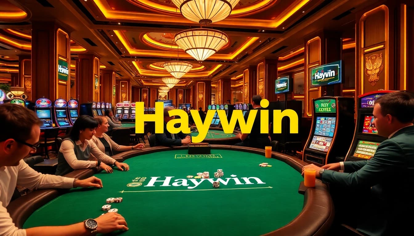 Engaging in thrilling casino games at Haywin with dynamic poker action and exciting slot machines.