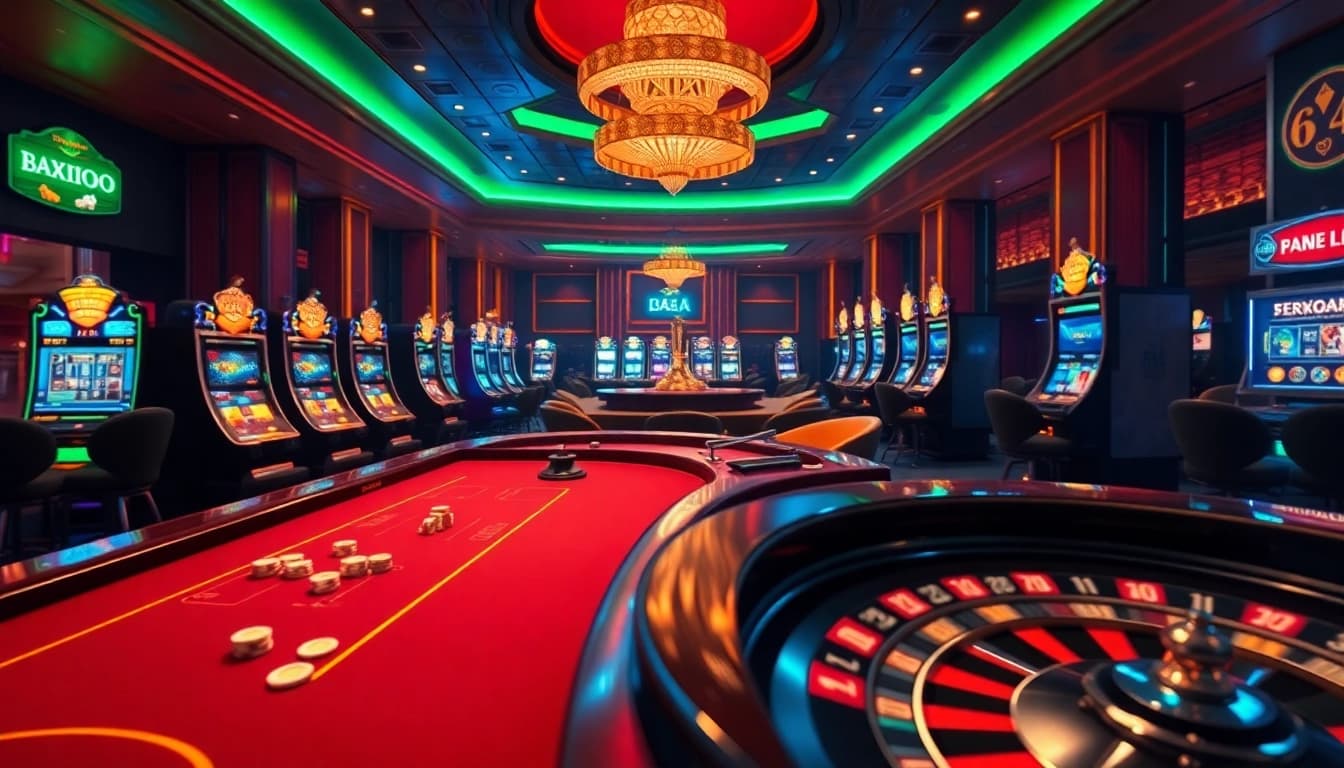 Experience the thrill of high-stakes betting at 65A casino with vibrant slot machines and dynamic poker games.