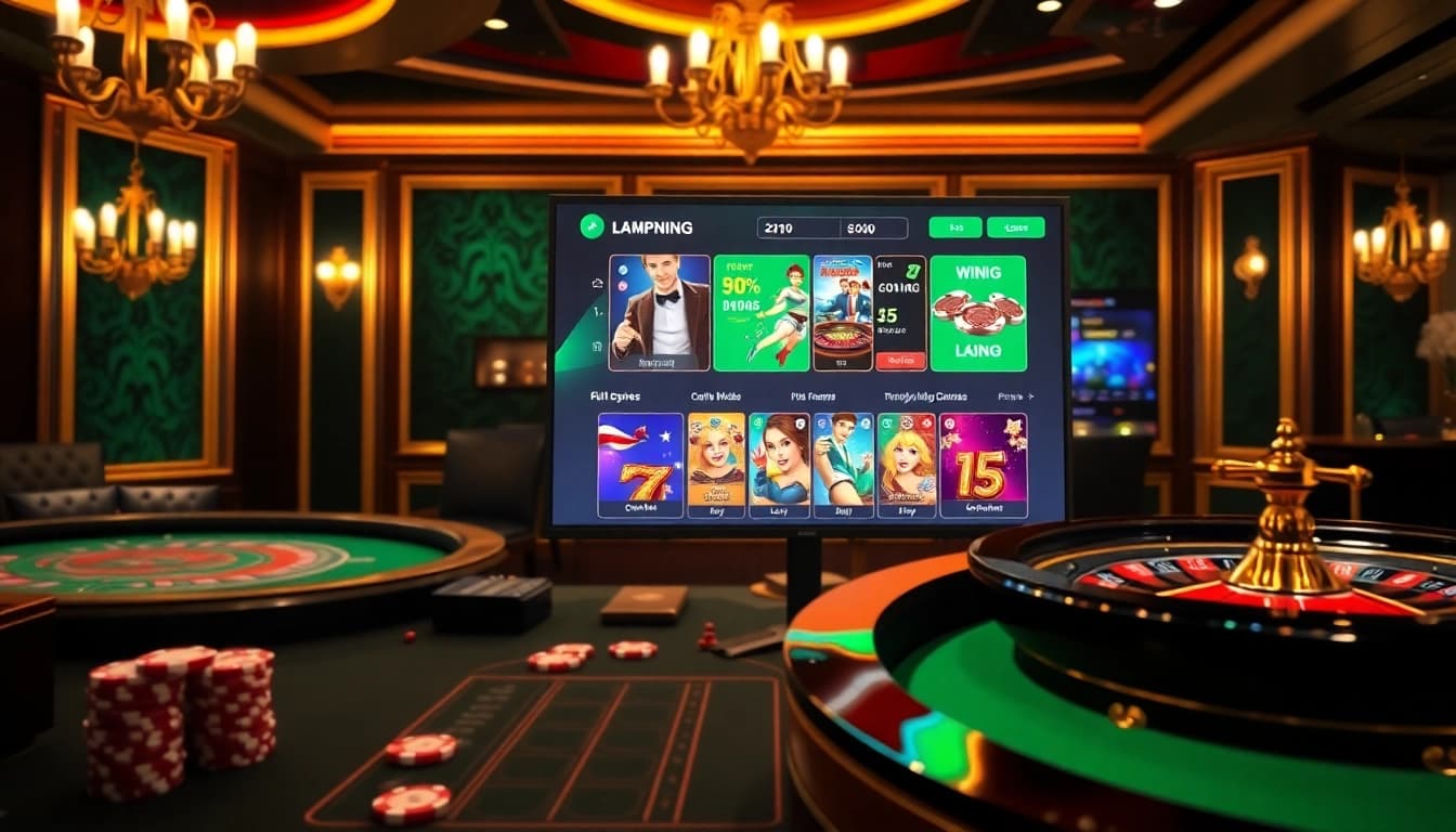 Experience the thrill of 'lô đề uy tín' with vibrant online gambling visuals and luxurious casino elements.