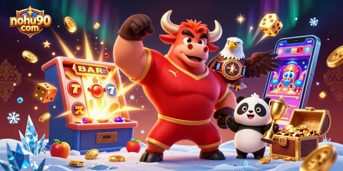 Engage with vibrant slots action at nohu90 com, featuring a dynamic jackpot scene.