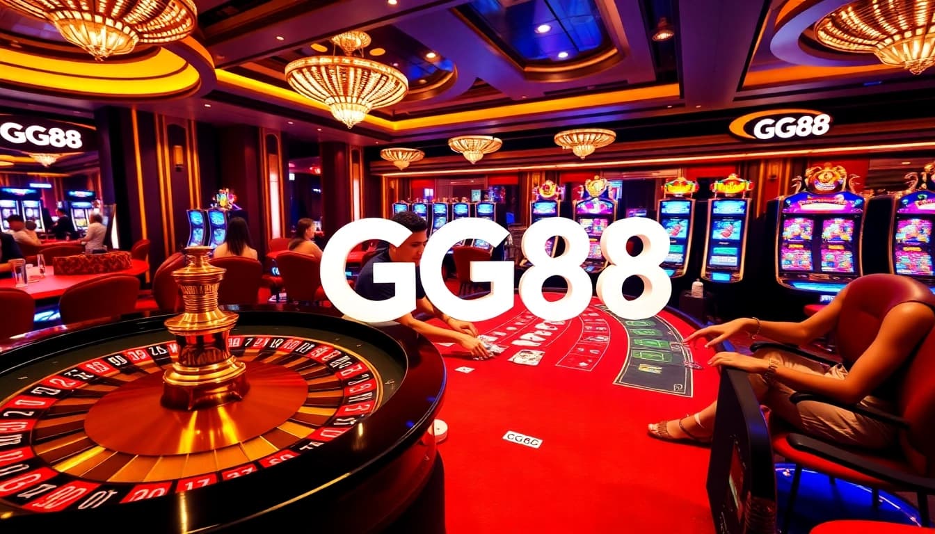 GG88 spinning the roulette wheel in a vibrant casino setting, showcasing the thrill of gaming.