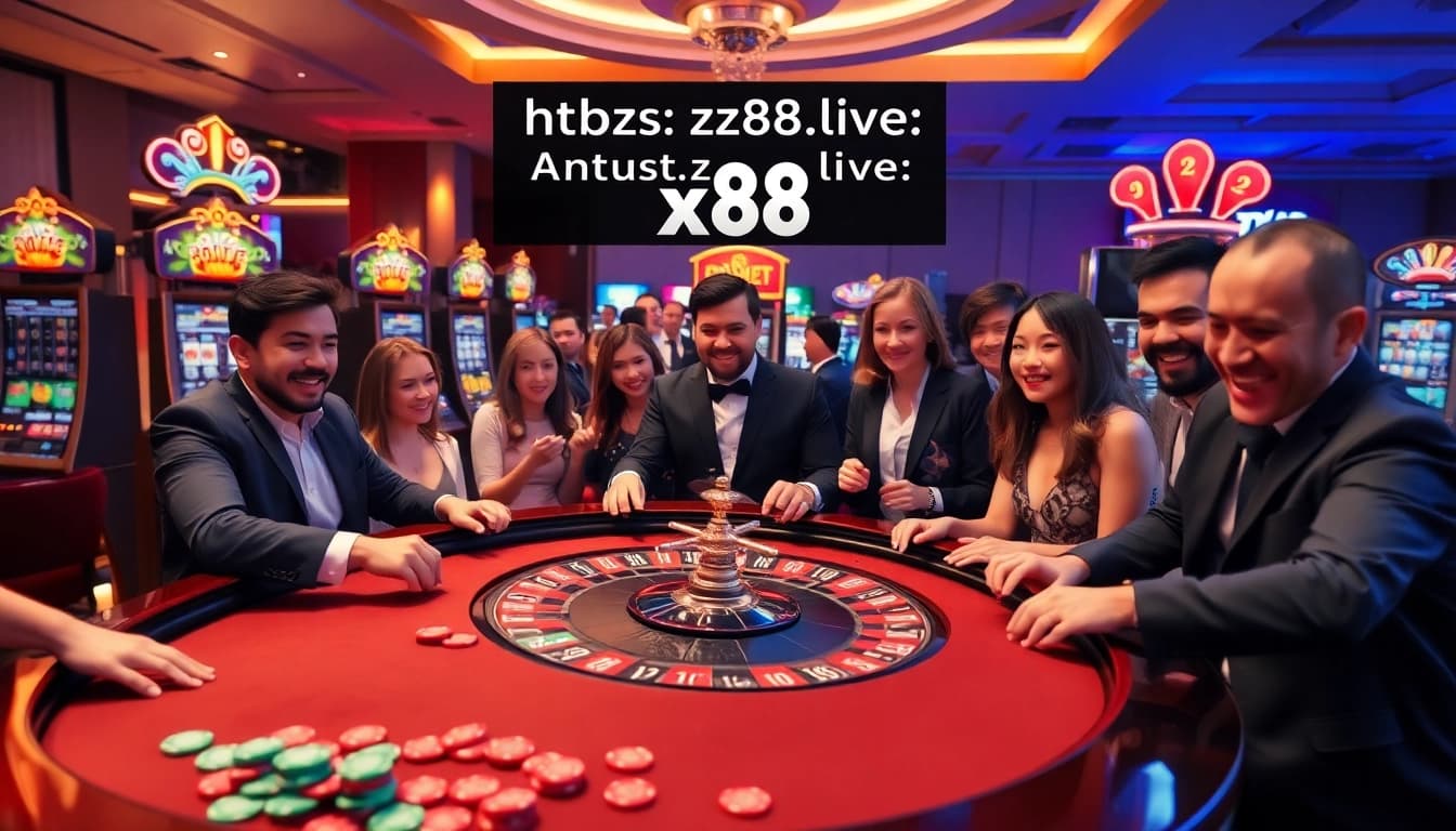 Players enjoying the excitement of the roulette table at https://zx88.live/ while placing their bets in a vibrant casino.