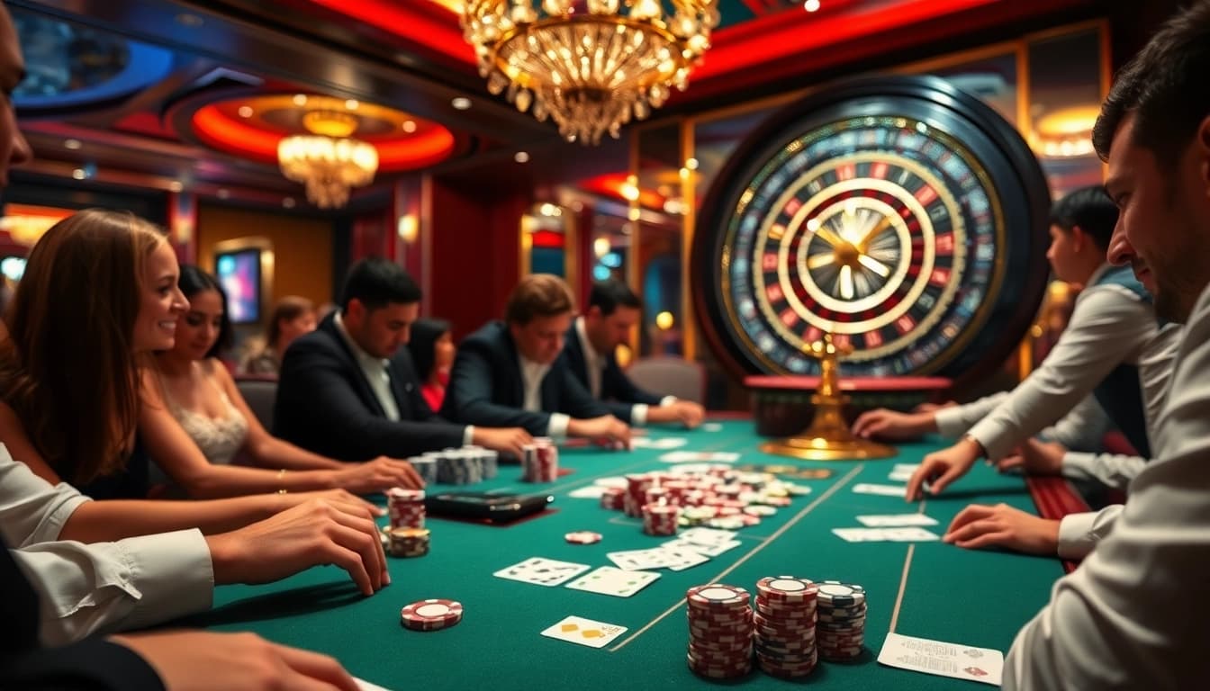 Enjoying a thrilling game of poker at TR88 casino, surrounded by chips and excitement.