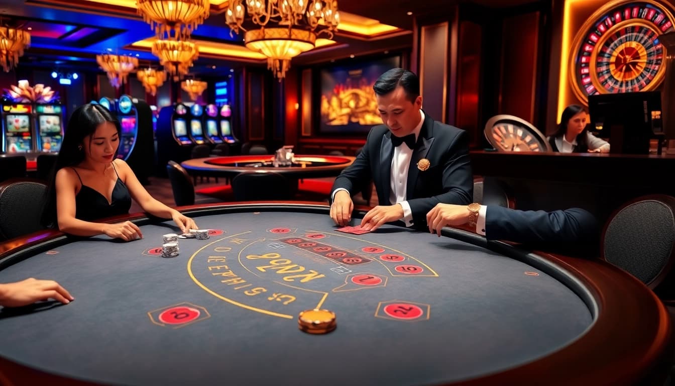 Experience the thrill of Baccarat at XX88's luxurious casino table.