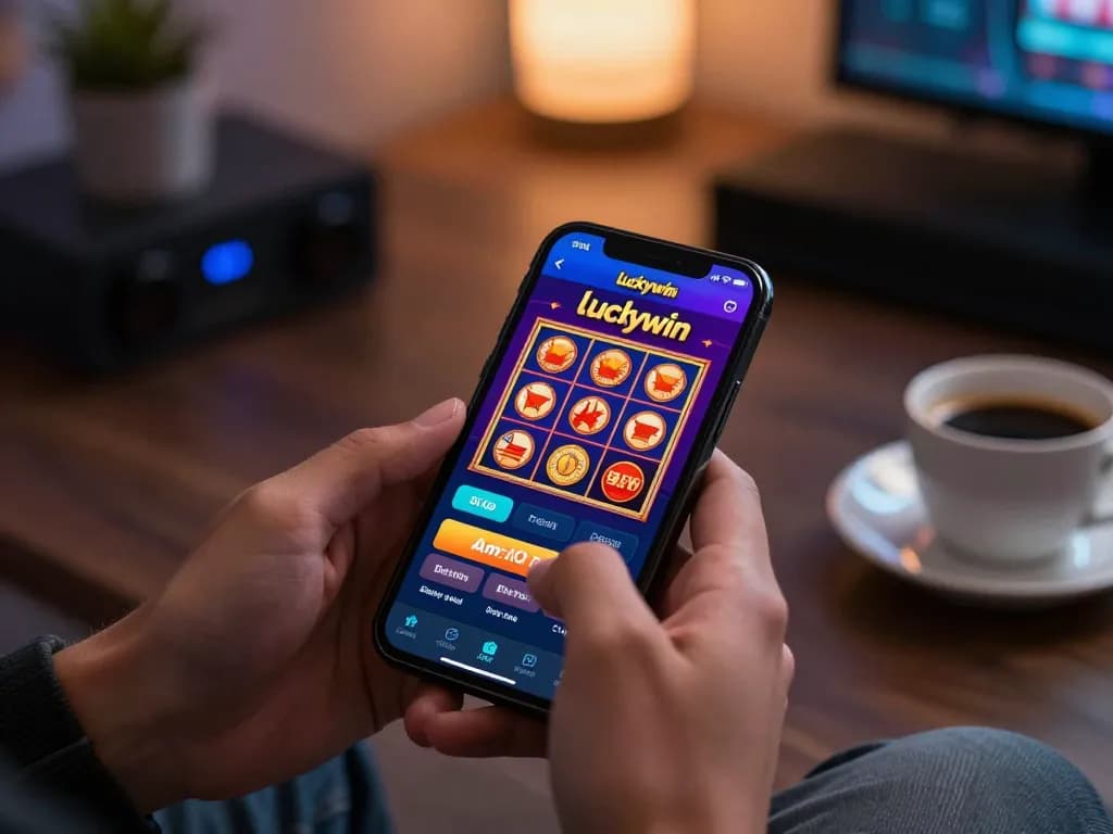 Engaging in a thrilling gameplay session on the luckywin app, showcasing dynamic mobile gambling experience.