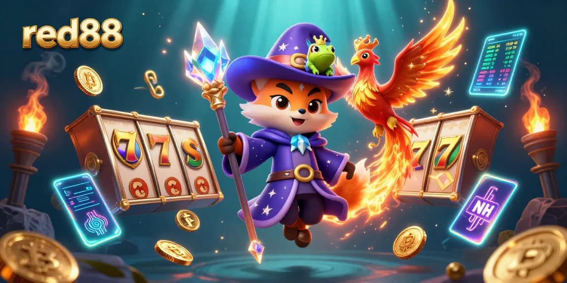 Engage in thrilling gambling at red88 with slot games featuring vibrant characters and glowing elements.