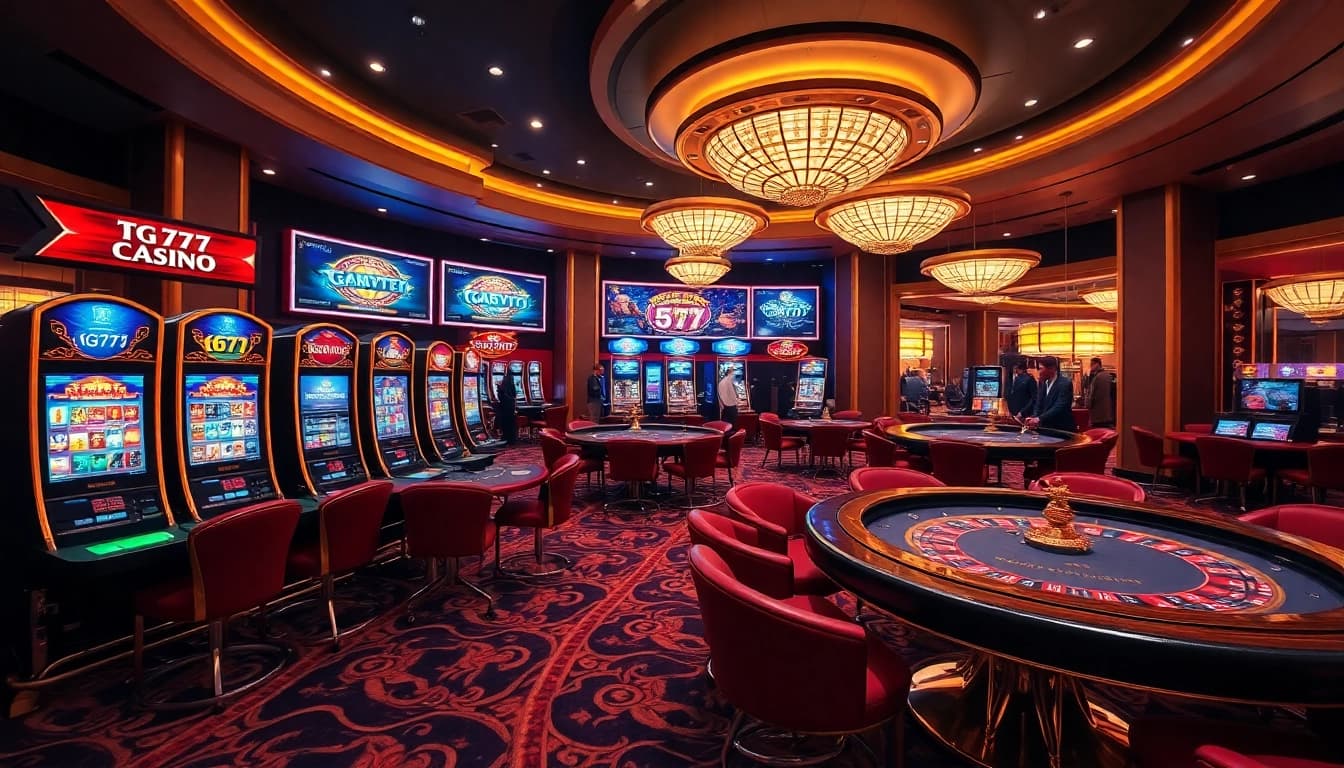 Players enjoying the immersive atmosphere of TG777 Casino with vibrant online gaming interfaces.