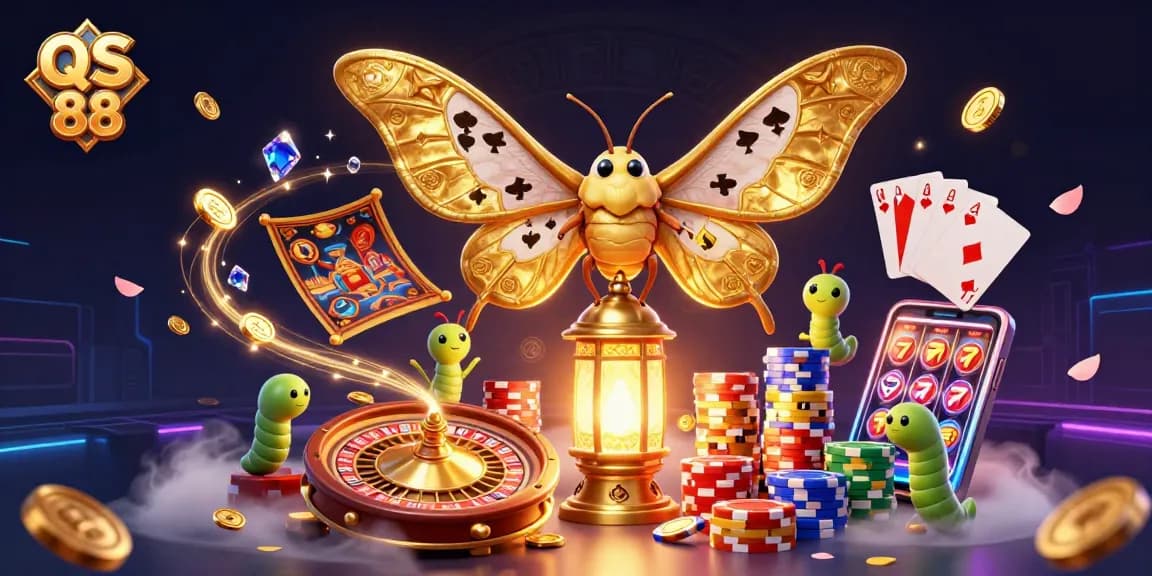 Experience the thrilling world of QS 88 with vibrant casino elements and dynamic gameplay imagery.