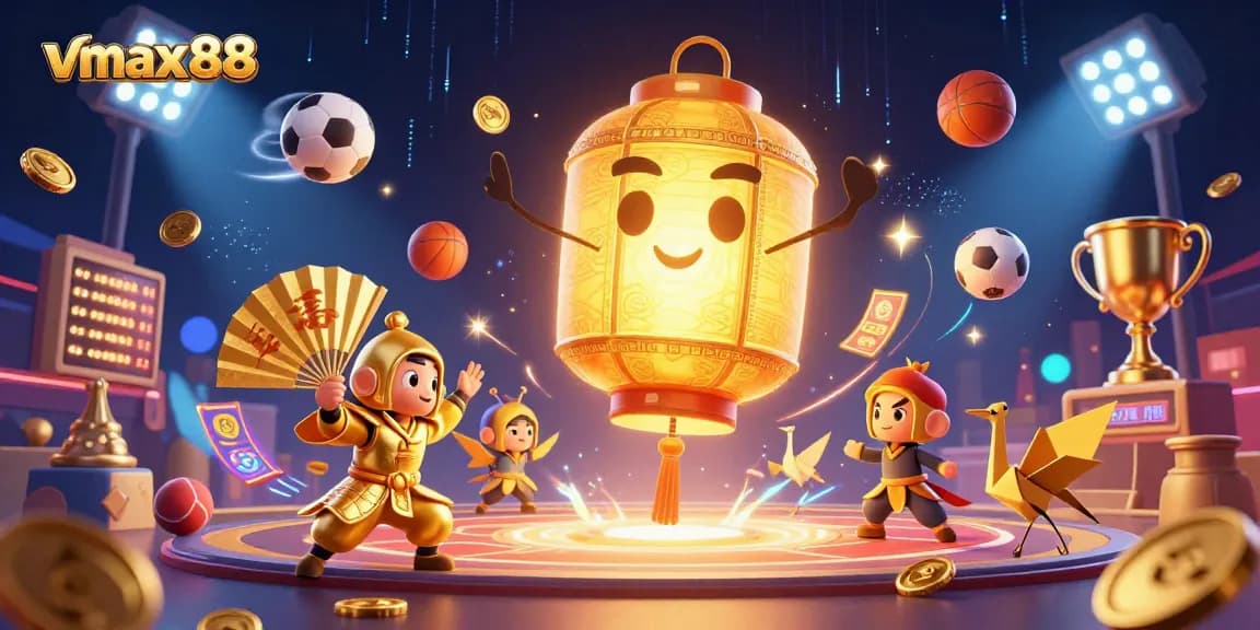 Experience thrilling betting action with vmax88's vibrant animated scene showcasing dynamic sports elements and rich casino features.