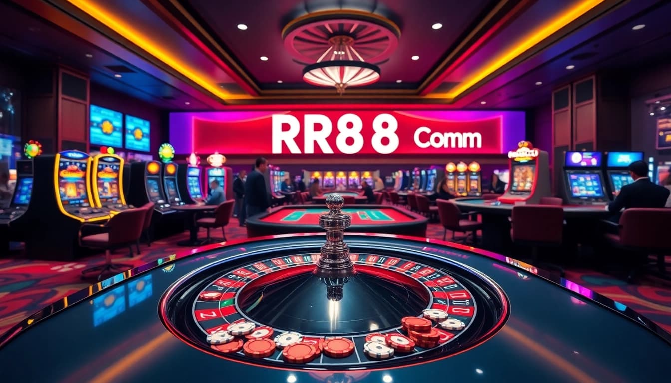 Exciting casino gaming scene showcasing RR88 Com roulette and poker action.