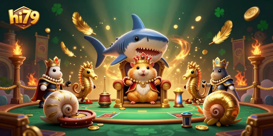 Experience gambling excitement with hi79 themed 3D illustration displaying vibrant casino elements.