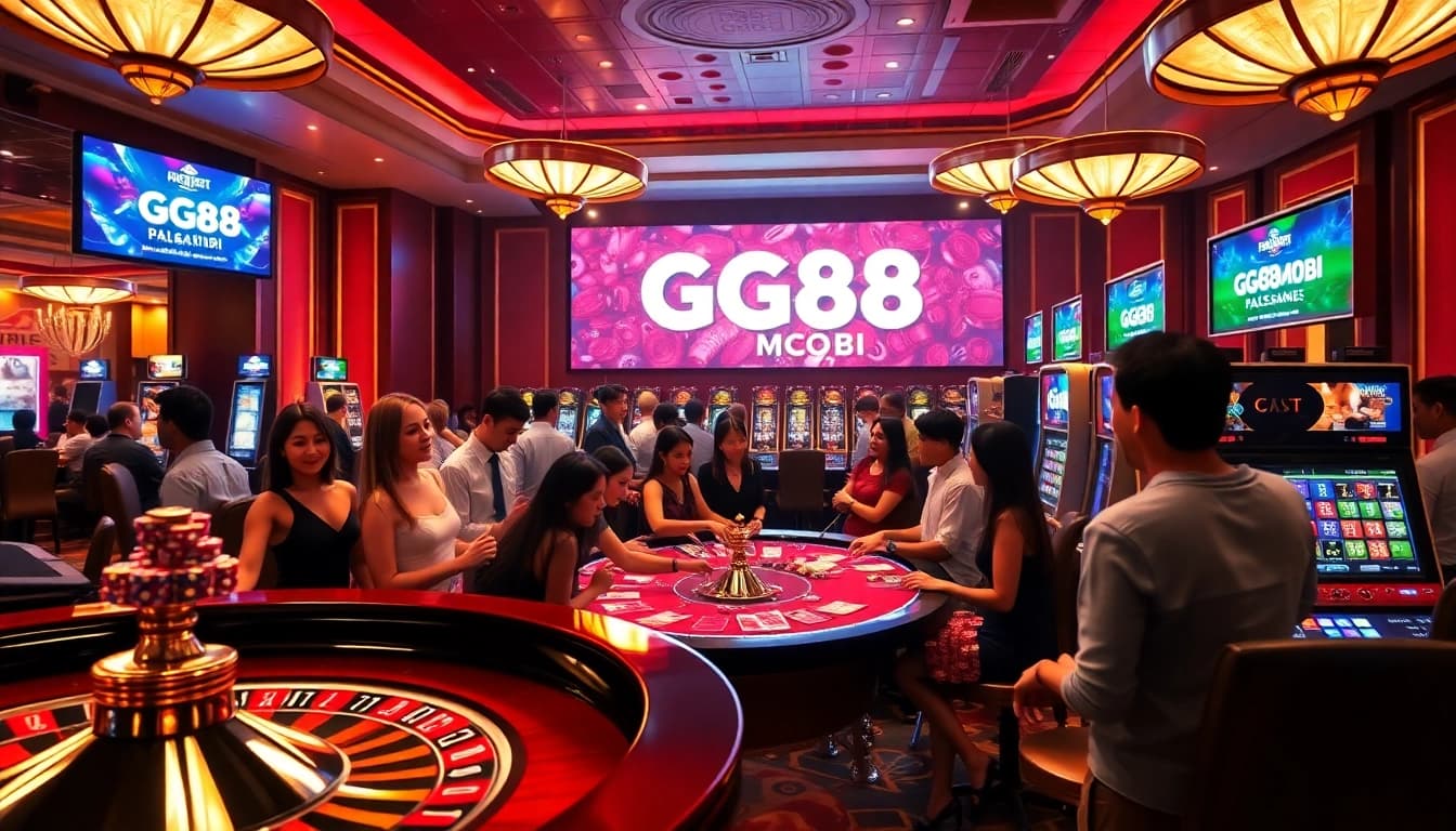 Engage with GG88.MOBI at an upscale casino showcasing thrilling games and betting options.