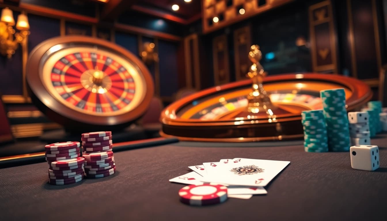 Players strategizing with Du88 poker chips at a luxurious casino table