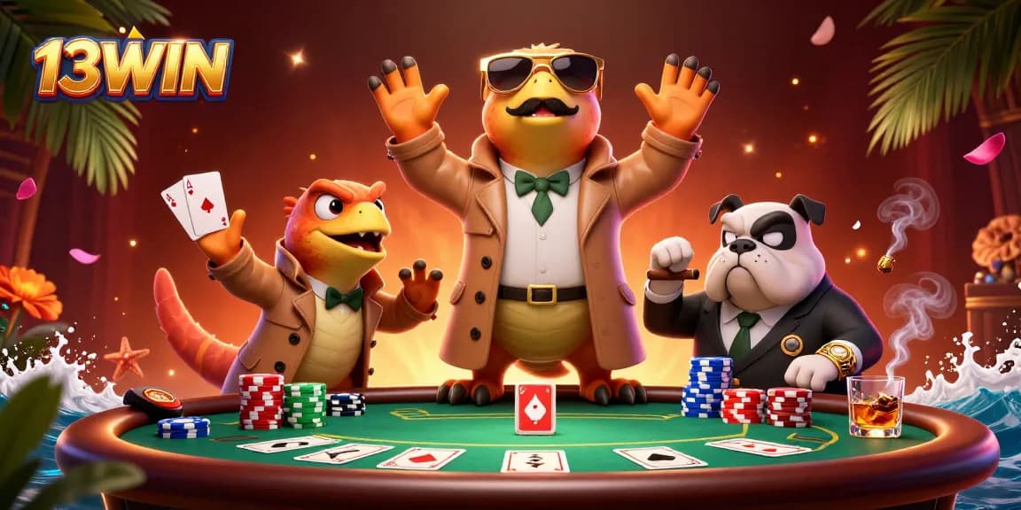 Join the excitement at 13WIN with three raptors in disguise trying to enter a VIP casino.