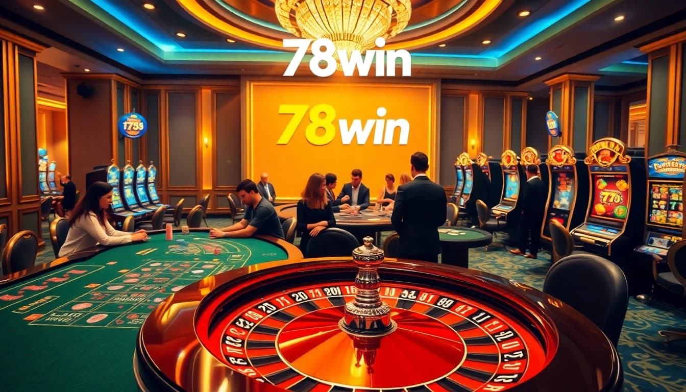 Experience thrilling games at 78win with vibrant casino tables and lively players.
