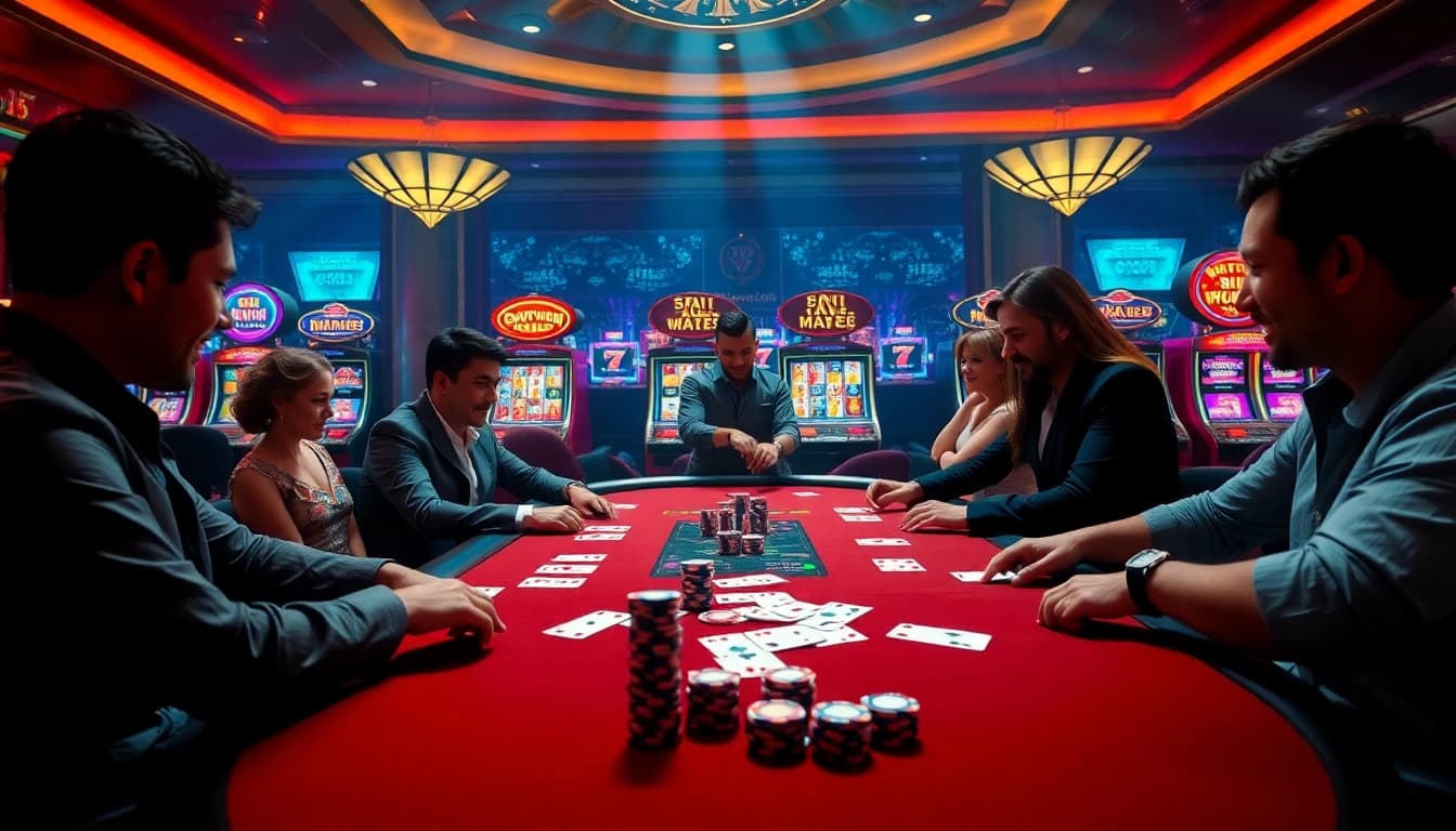 Experience the thrill of high-stakes poker at 13win.com with luxurious casino elements.