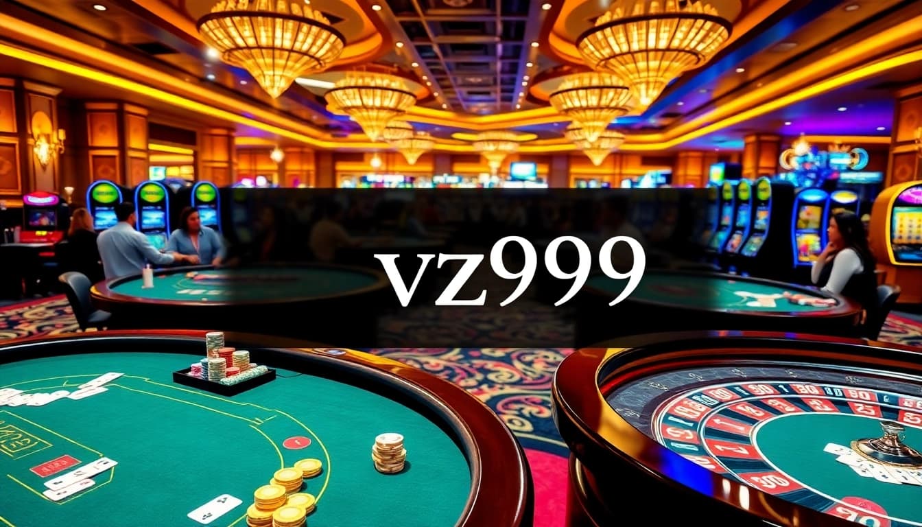Experience the excitement of vz99 casino with vibrant table games and slot machines.