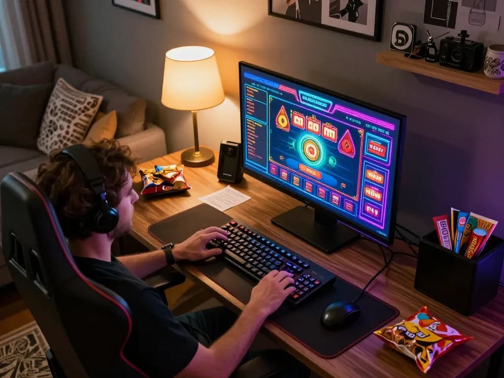 Engaging gameplay on game bài interface with home setup for online casino gaming