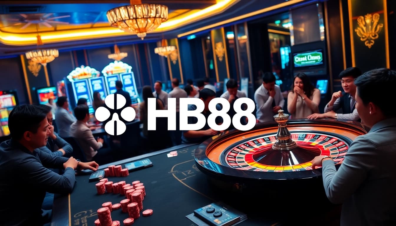 Experience the thrill of HB88 with vibrant casino tables and engaging slot machines.