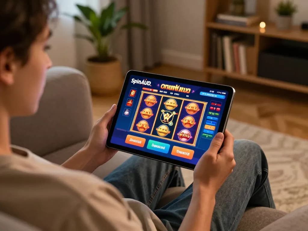 Experience SpinAUD online casino from the comfort of your home with an engaging gaming setup.