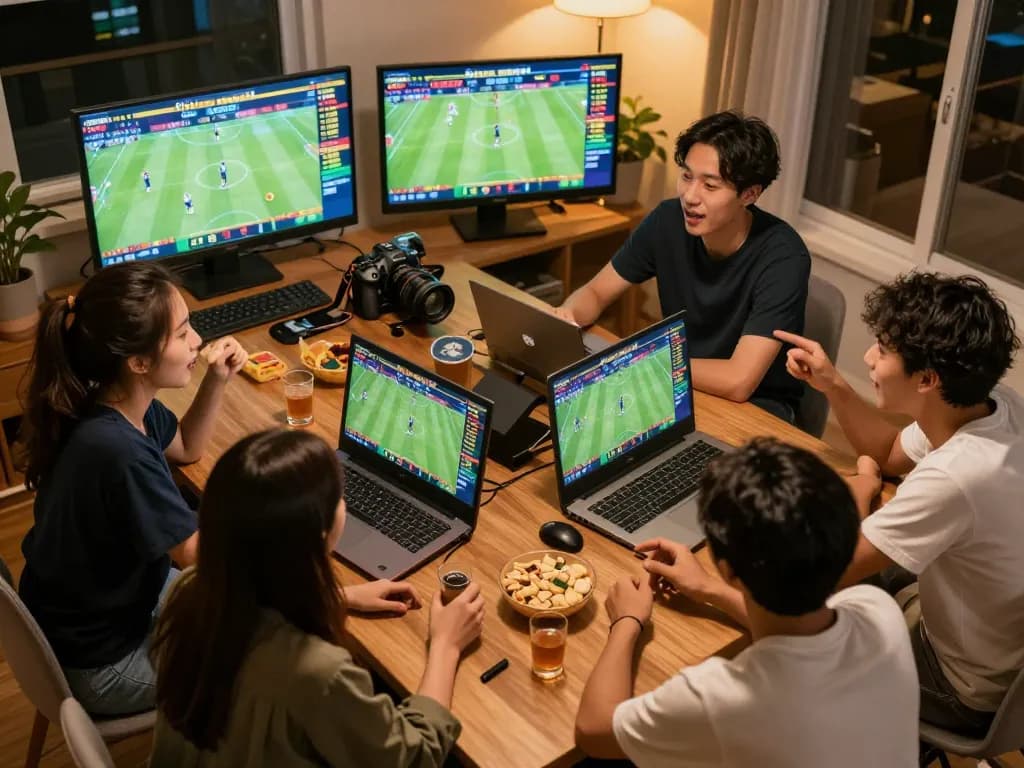 Socolive users engaged in real-time sports betting at home, enjoying live matches and thrilling moments.