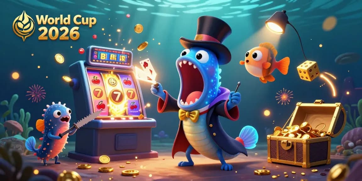 Experience the excitement of World Cup 2026 with an engaging 3D casino scene featuring vibrant characters and dynamic gambling elements.