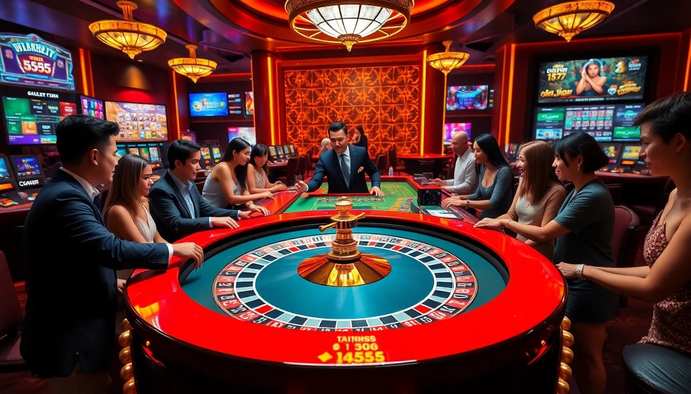 Experimente vitórias emocionantes na mesa de cassino luxuosa da BL555, com elementos de jogo vibrantes.