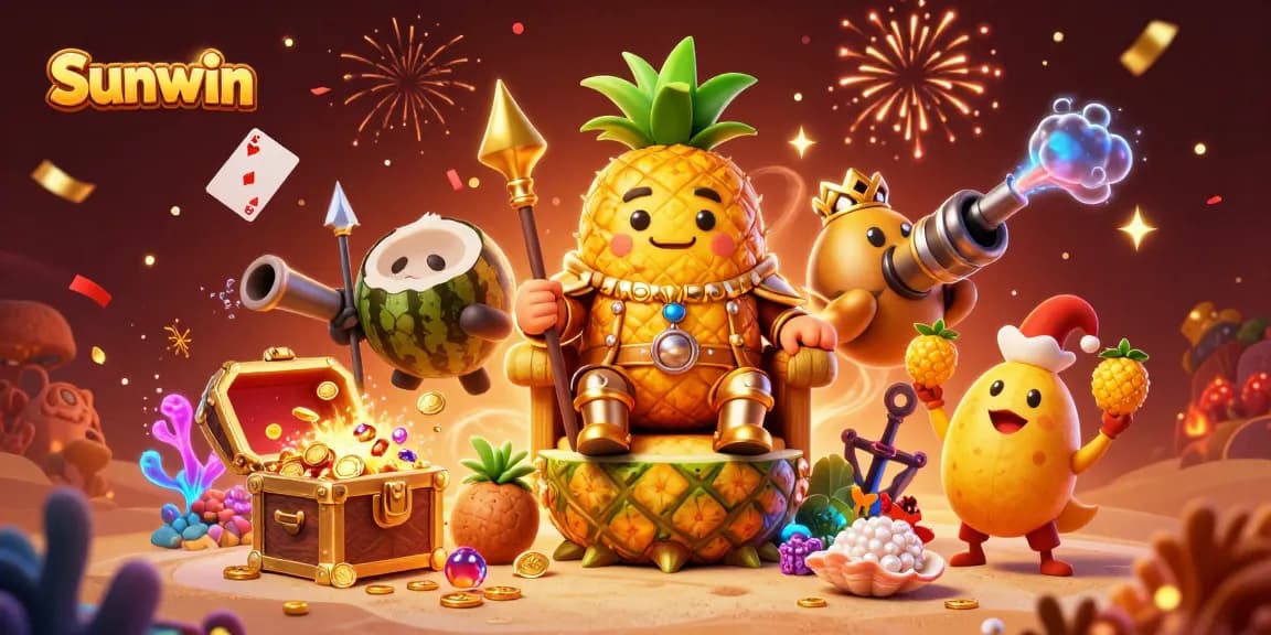 Experience rich casino gameplay with Sunwin's jackpot opportunities in a vibrant 3D illustration.