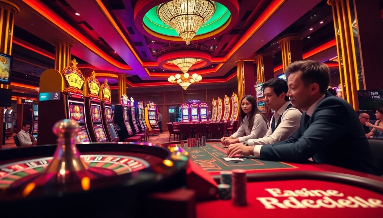 Experience thrilling gameplay at https://xx88.uk.com/, featuring vibrant casino tables and excited players enjoying top-tier games.